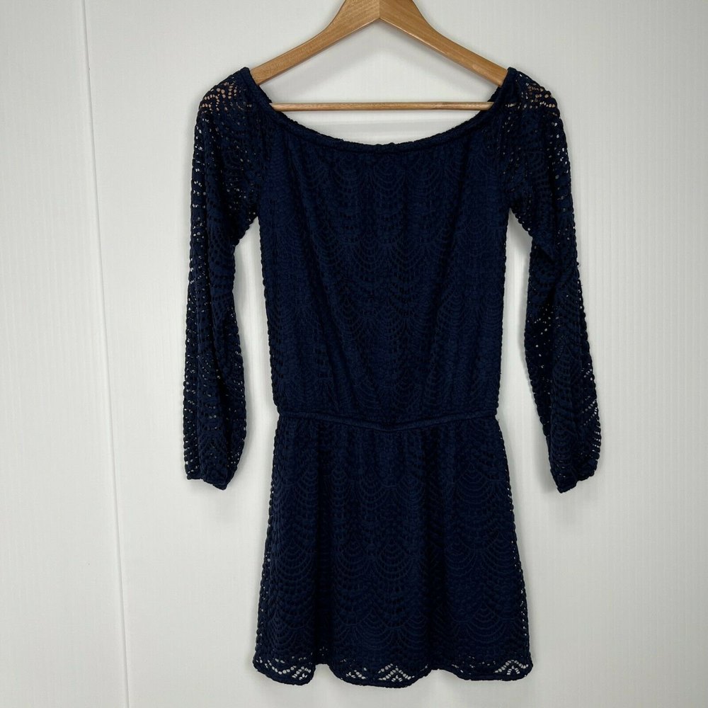 Lilly Pulitzer Romper Women Extra Small Lana Skort Lace Navy Work Party Core Ex